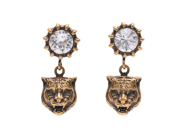 楽天市場】中古 グッチ タイガーピアス ビジュー SV925 箱 GUCCI  