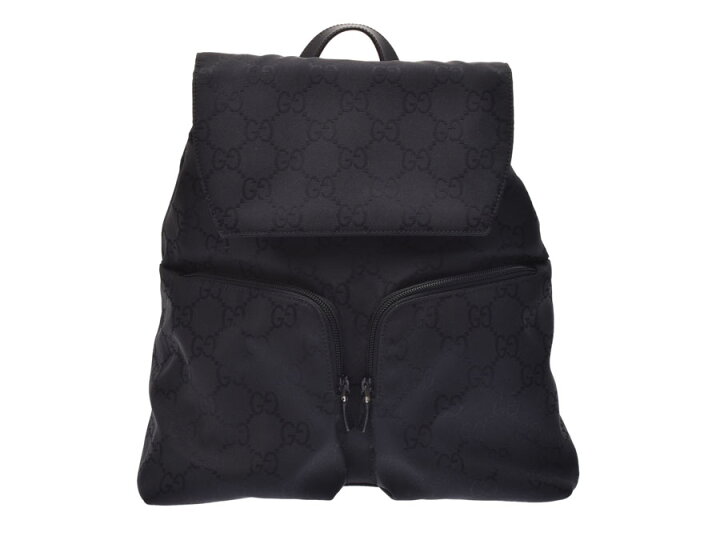 楽天市場】中古 グッチ バックパック GG柄 ナイロン 黒 リュック GUCCI 