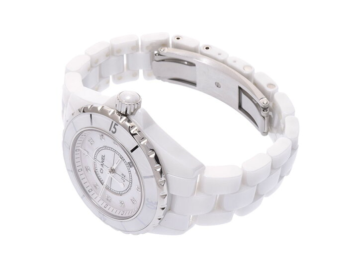 楽天市場】中古 シャネル J12 33mm 白セラミック 12Pダイヤ H1628 修理  