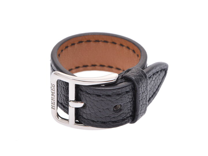 楽天市場】中古 エルメス スカーフリング レザー/SS 黒 □I刻印 HERMES  