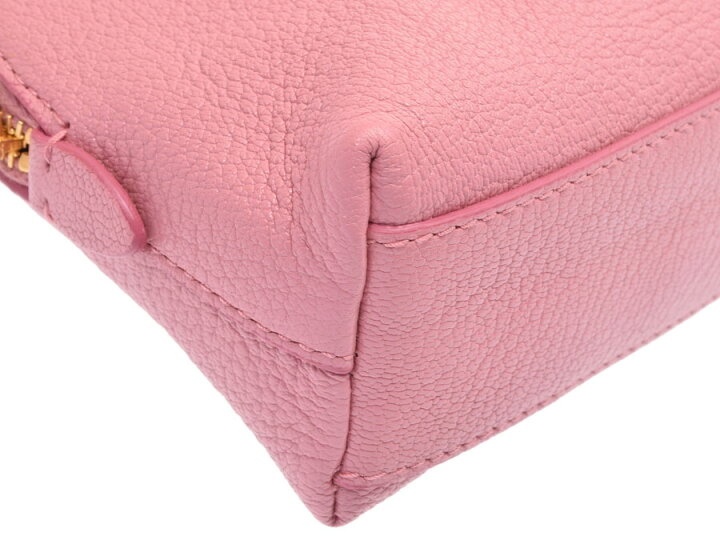 楽天市場】中古 ミュウミュウ リボン ポーチ レザー ピンク MIUMIU 
