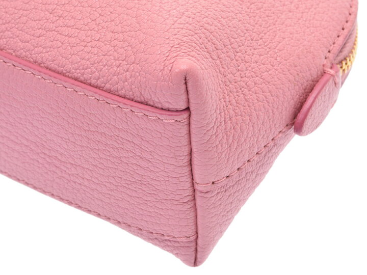 楽天市場】中古 ミュウミュウ リボン ポーチ レザー ピンク MIUMIU 