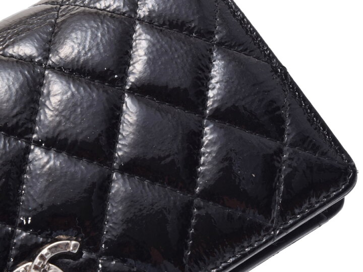 楽天市場】シャネル マトラッセ 二ツ折長財布 黒 SV金具 レディース  