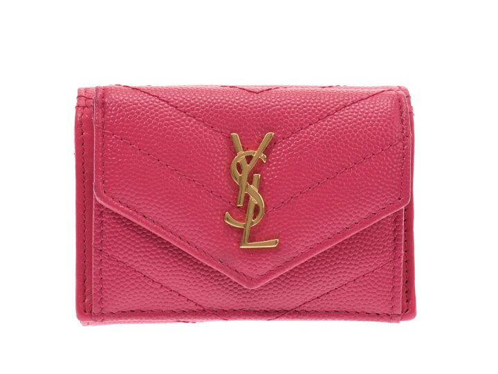 楽天市場 サンローラン コンパクトウォレット フューシャピンク Gp金具 レディース レザー ミニ財布 Aランク 美品 Saint Laurent Paris 箱 中古 銀蔵 銀蔵 楽天市場店