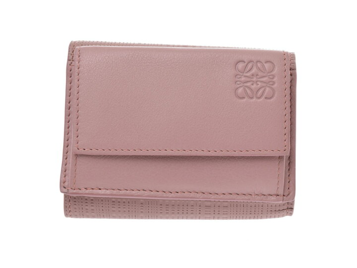LOEWE ロエベ財布三つ折りくすみカラーピンク国内百貨店購入小銭入 