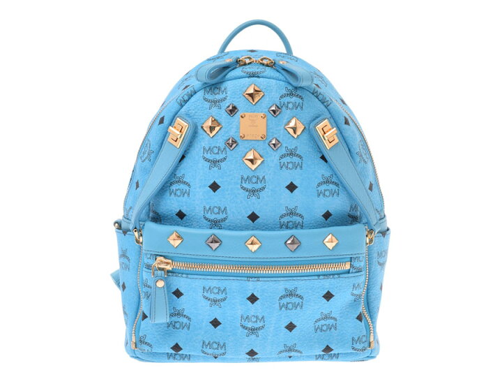 楽天市場】MCM デュアルスター バックパック 水色系 GP金具 スタッズ 