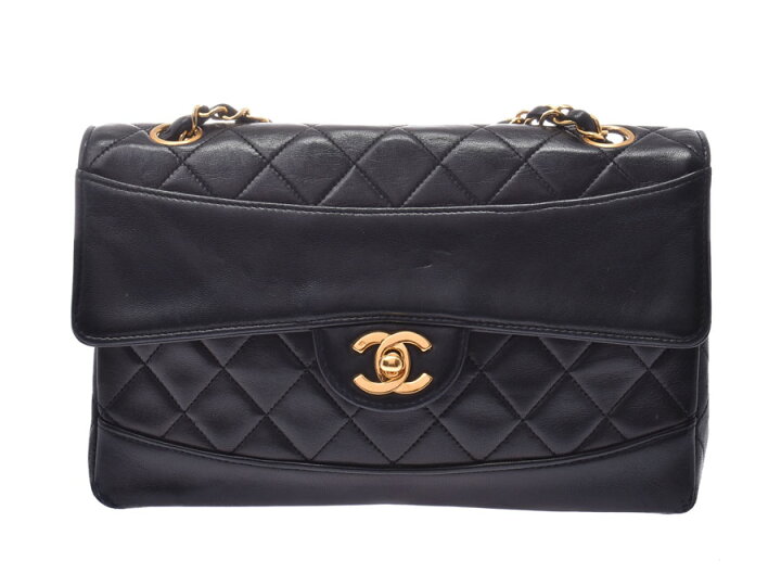 楽天市場】シャネル マトラッセ チェーンショルダーバッグ 黒 GP金具  