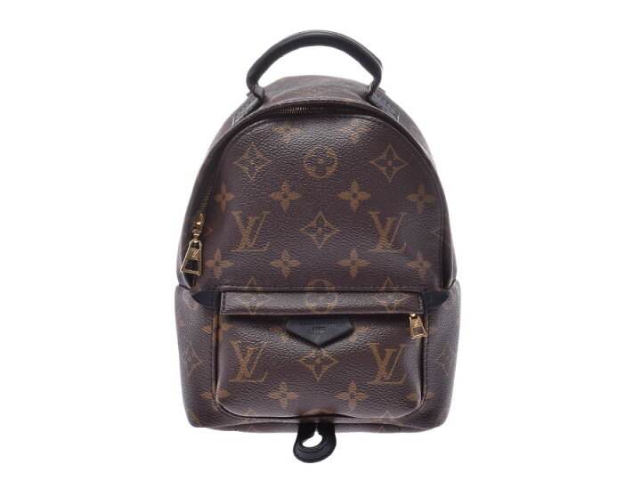 （未使用　展示品）ルイ ヴィトン LOUIS VUITTON パームスプリングス バックパック MINI リュック デイパック モノグラム カウハイドレザー ブラウン ブラック 茶 黒 ゴールド金具 M44873