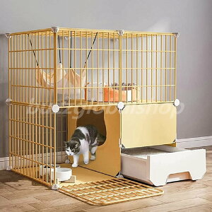 猫ケージ トイレ付き 大型 キャットケージ 2段 ペット 猫 ベビーサークル ゲージ キャットタワー スタジアム ワイド扉 収納 脱走防止 多頭飼い 頑丈 檻 ねこ 取り外し可能 大きいスペース 75×
