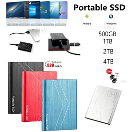 SSD 1TB 外付 ポータブルSSD 外付けハードディス USB-A/USB-C両対応 500GB 超薄型ポータブル ハードディスク 2TB USB3.1 Type-C 対応 スマホ互換可 耐衝撃