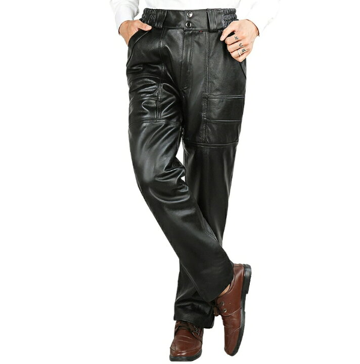 COGGIOLA 本革カウレザーストレート 革パン 牛革 バイク 2本セット  