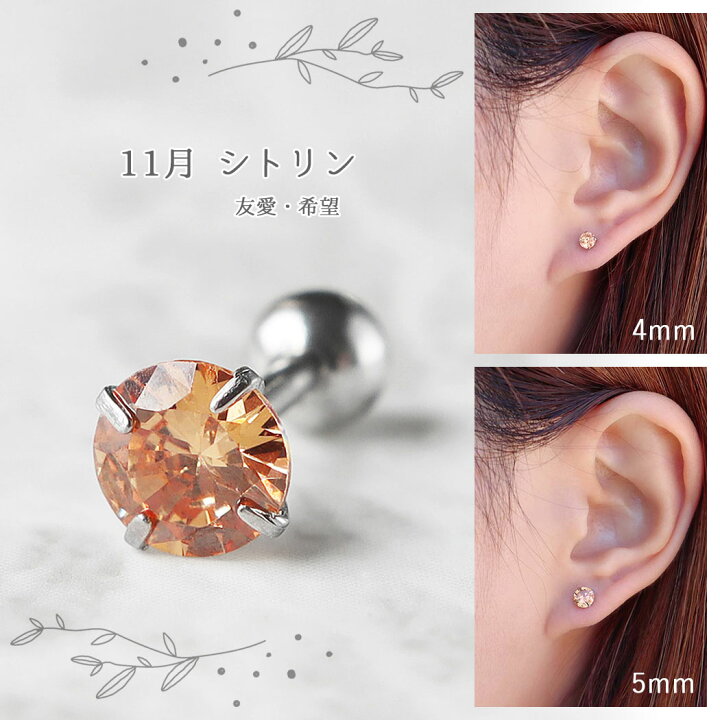 楽天市場】18G 選べる誕生石カラー ボディピアス サージカルステンレス 