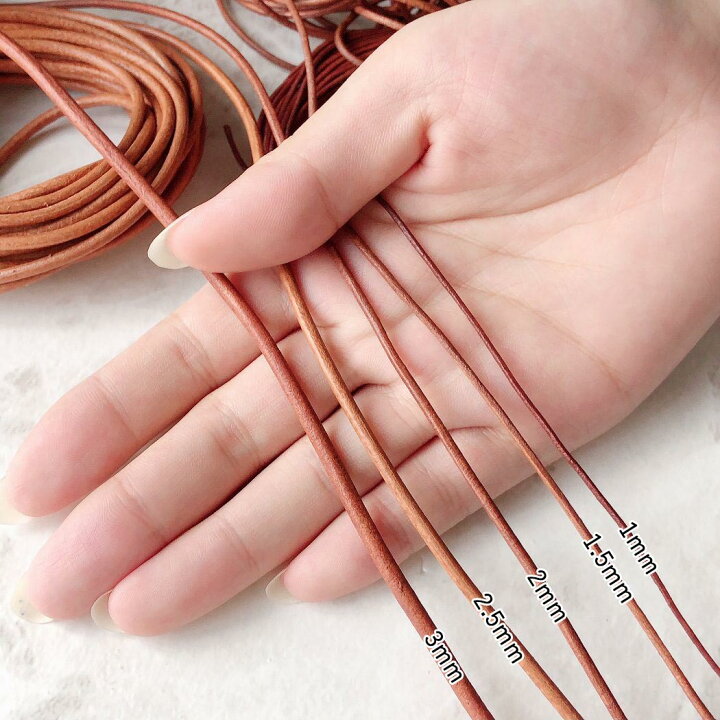 楽天市場】本革 牛革紐 丸紐 革紐 レザーコード 切り売り 1mm 1.5mm  