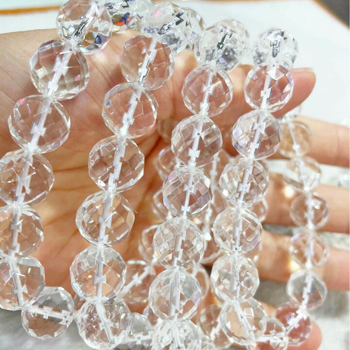 楽天市場】選べるサイズ 水晶64面カットブレスレット 6mm 8mm 10mm  