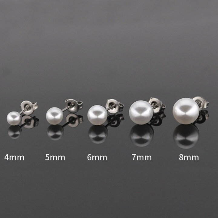 楽天市場】フェイクパール ピアス 20G サージカルステンレス 4mm 5mm  