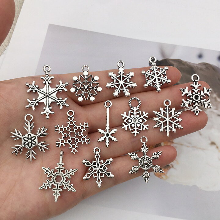楽天市場】雪の結晶 チャーム カン付き アクセサリーパーツ  