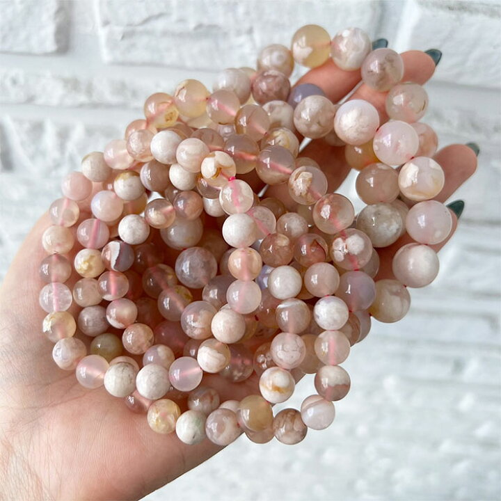 楽天市場】洗練品 桜瑪瑙 ブレスレット 天然石 8-9mm 9-10mm 10-11mm 