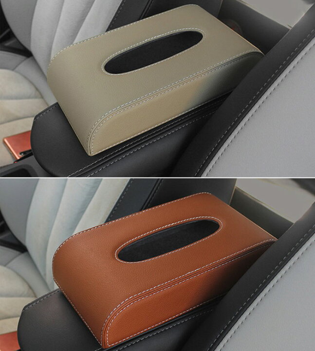 車用ティッシュボックス 車 収納 車 ティッシュ置き場 ティッシュカバー Pu材質 壁掛け 吊り下げ ティッシュカバー シートバックポケット 防水防汚 Smart F 07 Smileshop 通販 長方形のpuレザーティッシュボックスホルダー ホームオフィス車車の自動車装飾の