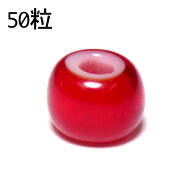 ビーズ 約5mm 50粒 ホワイトハーツ ダークレッド(濃赤色) ガラス パーツ インディアン ハンドメイド ビン…