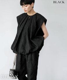 【60％OFF】ブラウス レディース トップス 1枚で決まる ノースリーブ ゆったり 着痩せ プルオーバー おしゃれ きれいめ 体型カバー かわいい クルーネック シンプル 大きいサイズ 可愛い 袖なし ジャガード バルーン タック