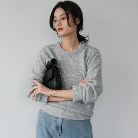 【48％OFF】ニット セーター レディース トップス 1枚で決まる 長袖 ゆったり 着痩せ プルオーバー おしゃれ きれいめ 体型カバー かわいい クルーネック シンプル 大きいサイズ 可愛い 袖あり ラメ 無地 シアー ラメニット 春 秋 冬 秋冬