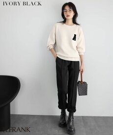 【残りわずか！！特別SALE 42％OFF】ニット トップス レディース 1枚で決まる 長袖 ゆったり 着痩せ プルオーバー カットソー おしゃれ きれいめ 体型カバー かわいい 可愛い クルーネック シンプル 無地 大きいサイズ ワンポイント イニシャル 刺繍 ロゴ ドロップショルダー