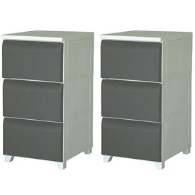 tidy コンパクトチェスト 3段 2個セット 【メッセージカード対応】 チェスト プラスチックチェスト プラチェスト 3段 三段 おしゃれ シンプル 衣類収納 ケース プラスチックケース