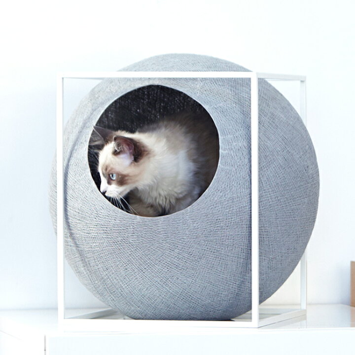 楽天市場 Meyou The Cube ザ キューブ キャットハウス 猫 ハウス ベッド クッション おしゃれ ペット 丸型 球型 シンプル Uminecco ウミネッコ