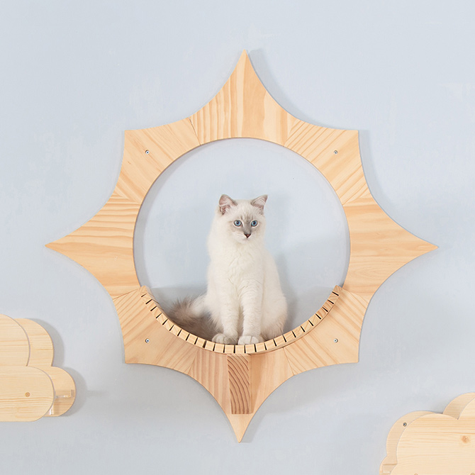 太陽の形が可愛い猫用キャットステップ おまけ特典あり キャットステップ あなたにおすすめの商品 MYZOO マイズー Solar メッセージカード対応 猫 ZOO シンプル MY 最新入荷 壁掛け 壁付け 太陽 木製 キャットウォーク