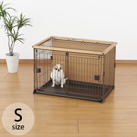 犬 ケージ Bonbi ボンビアルコン ボンビ ダブルワンサークルS 【メッセージカード対応】 ドッグケージ ドッグサークル 犬用 ハウス コンパクト 木目 ブラウン 小型犬