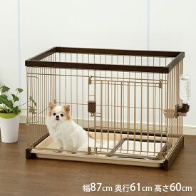 犬 サークル Richell リッチェル 木製お掃除簡単ペットサークル 90-60 ダークブラウン 【メッセージカード対応】 犬用 サークル ケージ 木製 スチール ドア付き 扉付き 超小型犬 小型犬