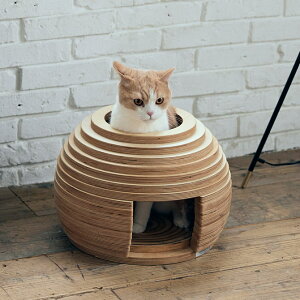 FrancePet フランスペット PE05 ねこハウス まり 【メッセージカード対応】 猫用 猫ベッド ペットベッド ハウス 猫ハウス 木製 ボール型 おしゃれ