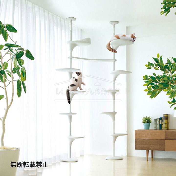 楽天市場】キャットタワー 突っ張り 猫 おしゃれ シンプルデザイン 