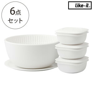 like-it ライクイット 米とぎにも使えるザルとボウル プレート&蒸気であたためる冷凍ご飯容器3個組 【ラッピング対応】 【メッセージカード対応】 保存容器 ごはん ザル ボウル セット 冷凍