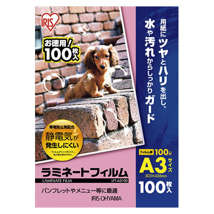 4905009834204 ラミネートフィルム100ミクロン A3 オフィス機器 ラミネーター パウチフィルム アイリスオーヤマ LFT-A3100 zakka green アイリスオーヤマ 4905009834204 ラミネートフィルム100ミクロンA3 LFT−A3100