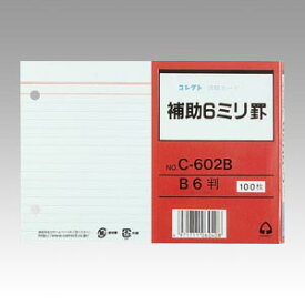 情報カード B6 補助 6ミリ罫 2穴 事務用品 ノート 手書き伝票 情報カード コレクト C-602B 4971711060408