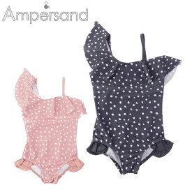 メール便 キッズ 水着 女の子 ワンピース アンパサンド Ampersand スイムウェア 女児用 80cm 100cm 120cm 全2色 ドット柄 L276070 UV加工 ガールズ 子供 送料無料