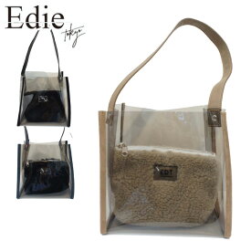 クリアバッグ ショルダー おしゃれ レディース Edie tokyo エディートウキョウ suede PVC bag_Jane ハンドバッグ ベージュ/ブラック/グレー 15644200 ポーチ もこもこ かわいい ショルダーバッグ 肩掛け おしゃれ