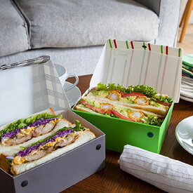 サンドイッチケース 折りたたみ パーネパッコ プラスチック チェック ストライプ お弁当箱 弁当箱 ボックス ランチボックス サンドウィッチ おしゃれ