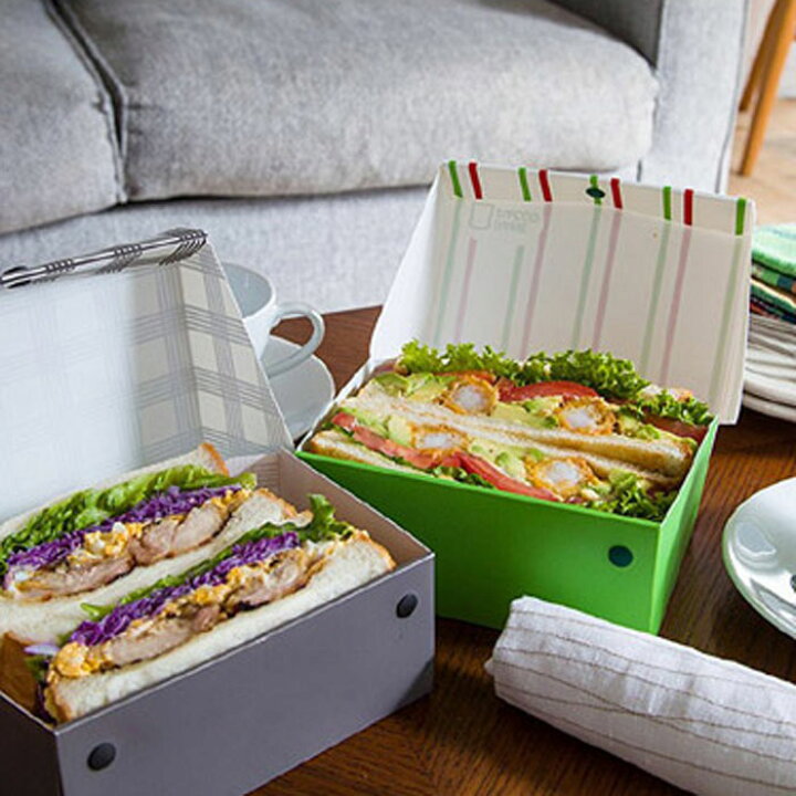 楽天市場 サンドイッチケース 折りたたみ パーネパッコ プラスチック チェック ストライプ お弁当箱 弁当箱 ボックス ランチボックス サンドウィッチ おしゃれ Zakka Green