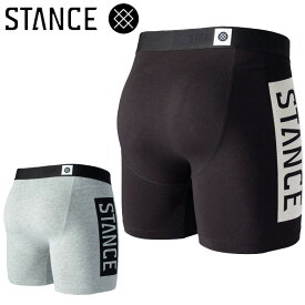 メール便 STANCE パンツ ボクサーパンツ メンズ 下着 アンダーウエア スタンス OG ST 6in コットンブレンド ブラック/グレー S/M M902A20OG6 スポーツ ストリート ベースボール バスケ プレゼント 父の日 送料無料