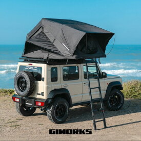 GIWORKS GI-F フォーダブルテント RTT ルーフトップテント 折りたたみ式 簡単設営 4シーズン対応 GI-Fアネックスカーテン付属 低反発マットレス LEDライト ラダー・固定安全ロープ 標準装備