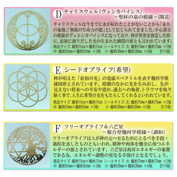 楽天市場】【送料無料】エナジーシール 3サイズ合計10枚入り全8種 