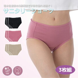 サニタリーショーツ 3層構造 抗菌防臭 広範囲クロッチ 大きいサイズ 【エアーフィットサニタリーハイウエストショーツ 3枚組】 生理用 美尻 インナー ガードル 生理用 ショーツ ハイウエストショーツ レディースショーツ サニタリー 深履き お尻すっぽり 深ばき