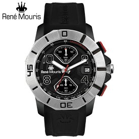 ルネモーリス インフィニート Rene Mouris Infinite 90121RM1 クロノグラフ メンズ腕時計 黒文字盤 ブラックケース スティールベゼル