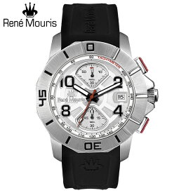 ルネモーリス インフィニート Rene Mouris Infinite 90121RM4 クロノグラフ メンズ腕時計 白文字盤 スティールケース＆ベゼル
