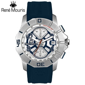 ルネモーリス インフィニート Rene Mouris Infinite 90121RM5 クロノグラフ メンズ腕時計 ネイビー文字盤 スティールケース＆ベゼル ネイビーストラップ