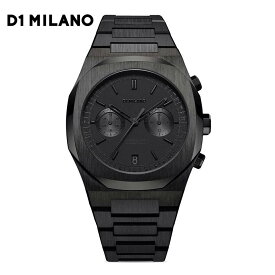ディーワンミラノ D1 MILANO CRONOGRAFO SHADOW CHBJSH プロジェクトシャドー メンズ腕時計 クロノグラフ イタリア時計 オールブラック 黒文字盤 SSブレスレット D1ミラノ 黒時計