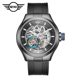 MINI AUTOMATIC WATCH ミニ オートマティックウォッチ 161801 ブラック 42mm メンズ腕時計 両面スケルトン 自動巻き シリコンラバーストラップ Dバックル ミニクーパー