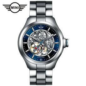 MINI AUTOMATIC WATCH ミニ オートマティックウォッチ 161803A ブルー 42mm メンズ腕時計 両面スケルトン 自動巻き ステンレススティールブレスレット ミニクーパー